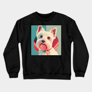 70s West Highland White Terrier Vibes: Pastel Pup Parade Crewneck Sweatshirt